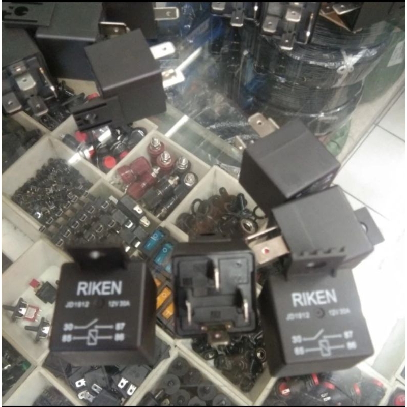 Relay Riken 30A DC 12V 4kaki Relay Riken 4pin DC 12V 30Amper