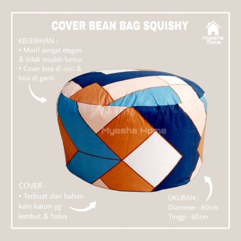 Cover Sofa Bean Bag Squishy / Sarung Sofa Bean Bag Bulat CBS38
