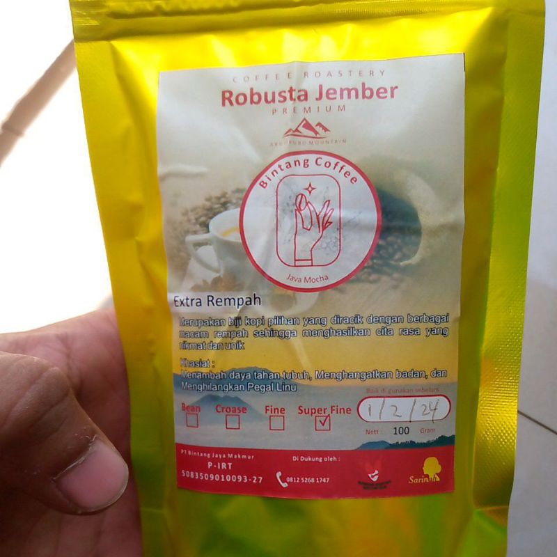 

Kopi Bintang Extra Rempah Robusta Jember Kualitas Premium 100 gram