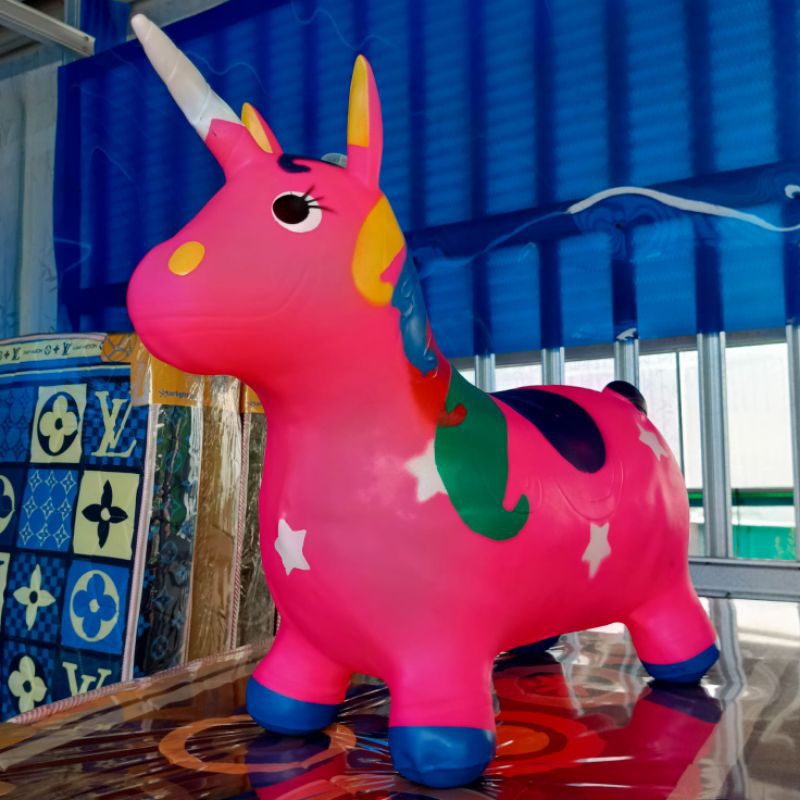 Animal jumping Kuda karet mainan anak mengeluarkan suara max beban 50kg mainan dalam kondisi belum d