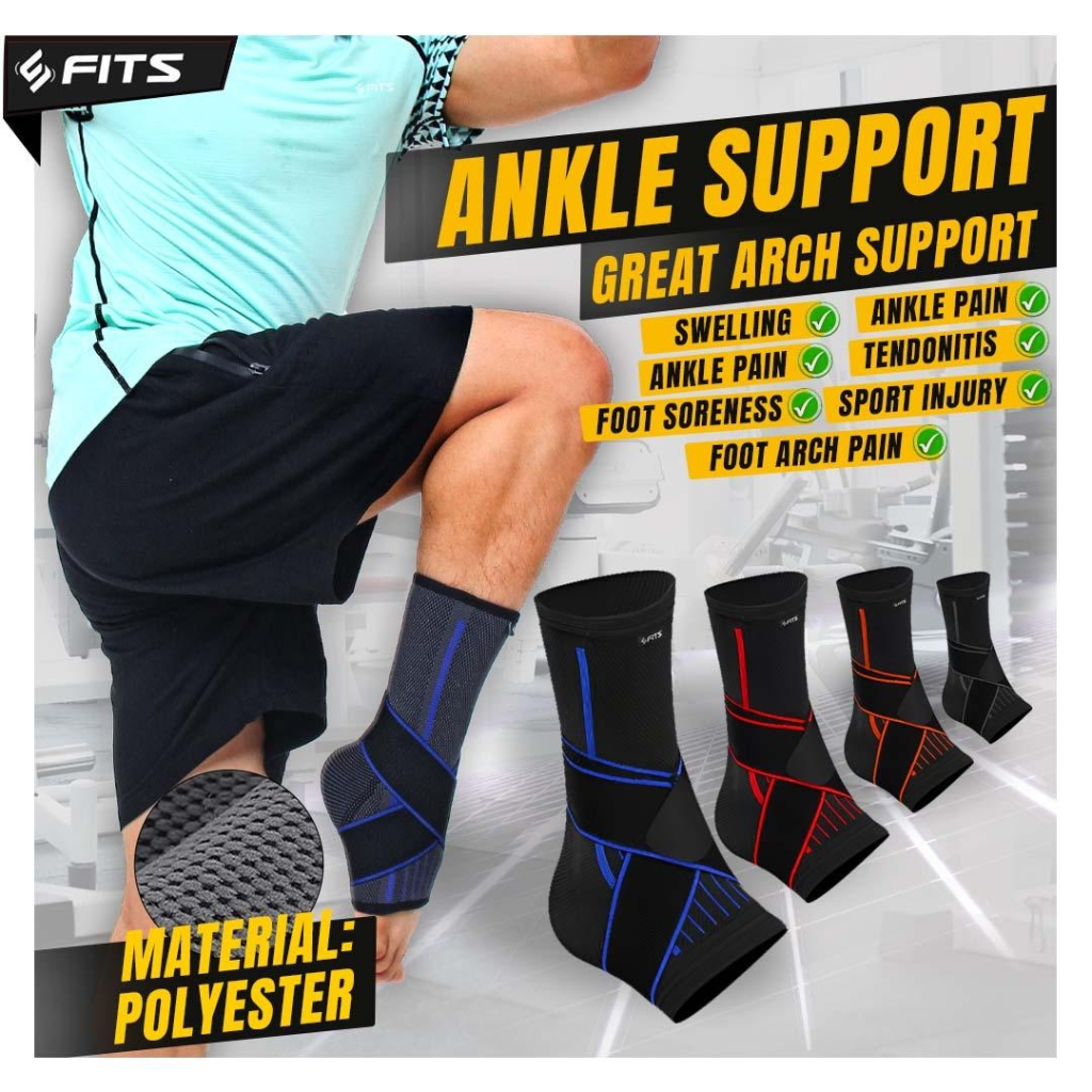 FITS Ankle Support Protector Adjustable Compression Pelindung Engkel Kaki Olahraga