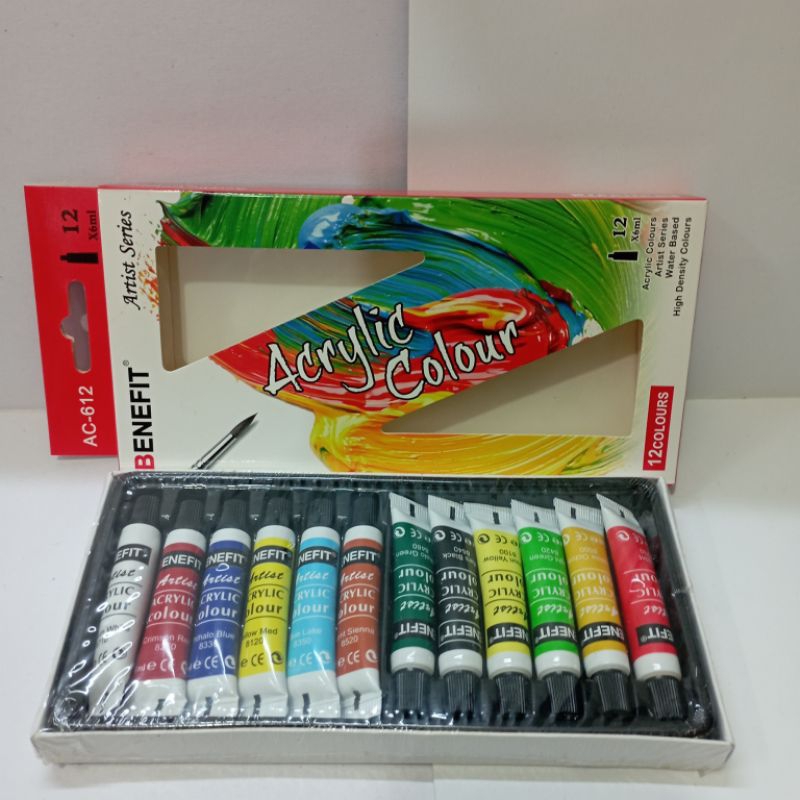 

BENEFIT CAT ACRYLIC COLOURS 12 warna 6ml / pack
