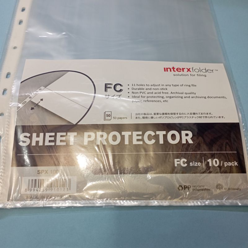 

SHEET PROTECTOR INTERX FOLDER SPX 100F FOLIO 10 / pack