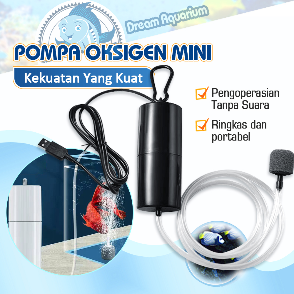 Aerator Aquarium USB Pompa Udara Akuarium Ikan Airator Gelembung