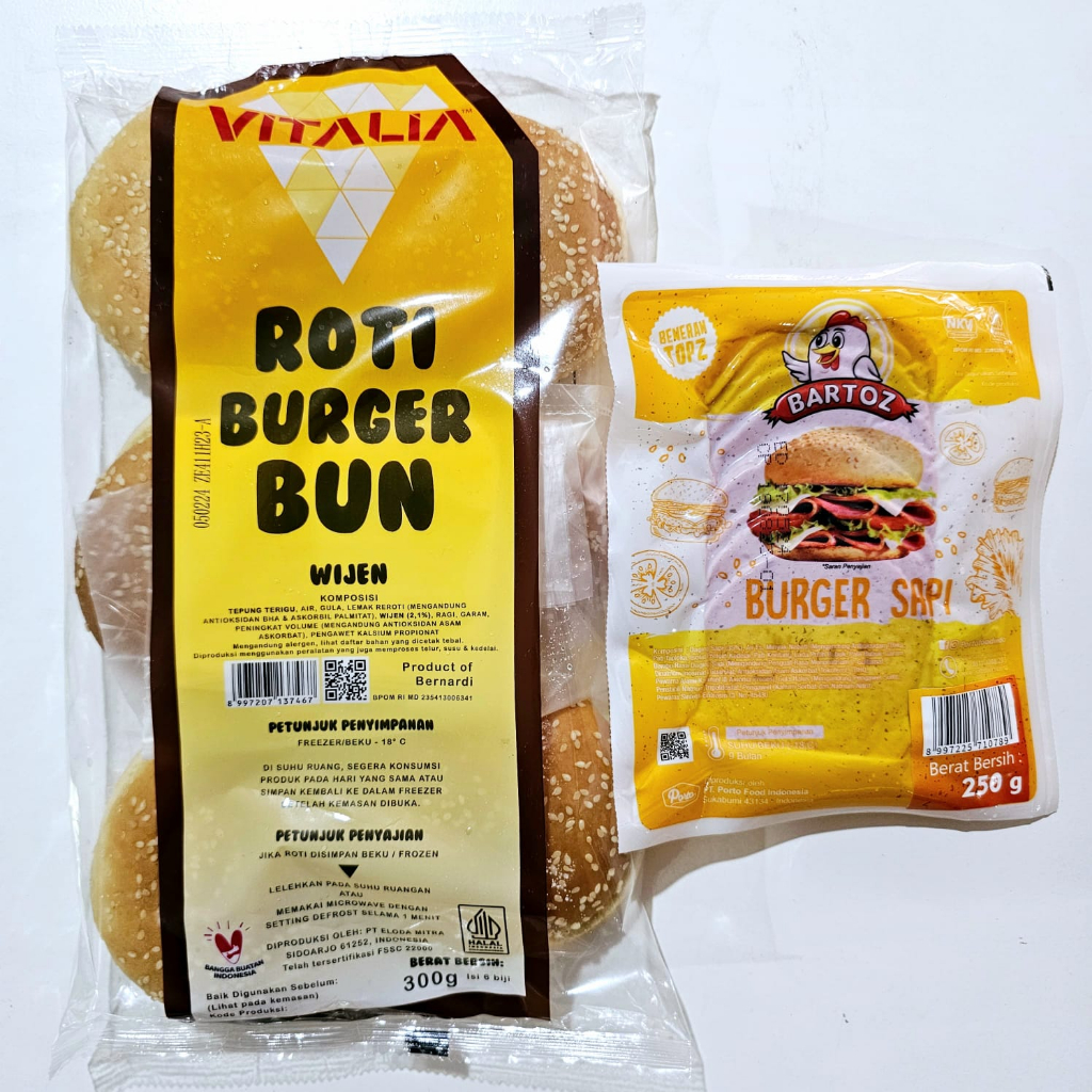 

(PAKET) VITALIA burger wijen 6s + BARTOZ isian burger 10s