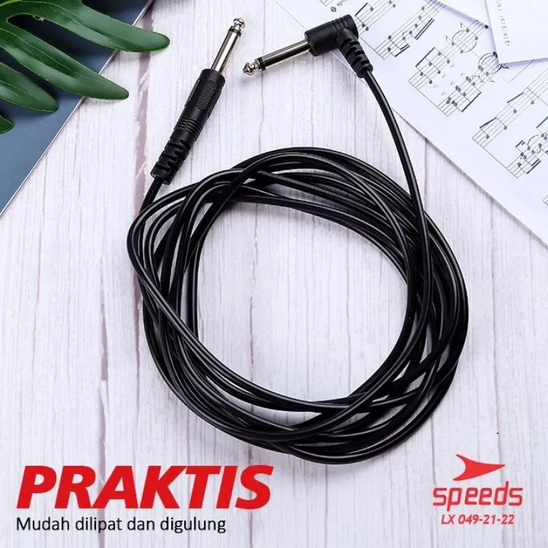 KABEL JACK AUDIO PANJANG 3 METER | UNTUK GITAR BASS PIANO FRUM ELEKTRIK MIXER MP3 LOUDSPEAKER PENGERAS SUARA AMFLIFLER | MUDAH DIGUNAKAN RINGAN | TERBAIK TERMURAH TERLARIS TERBARU