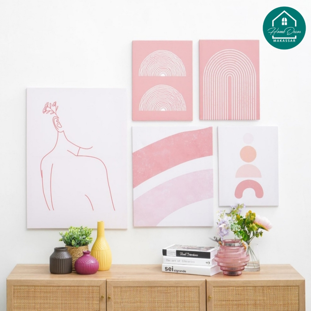 Informa Hiasan Dinding 50x70cm set 5 pcs Natural Wall Decor Pajangan Dinding 1 Set