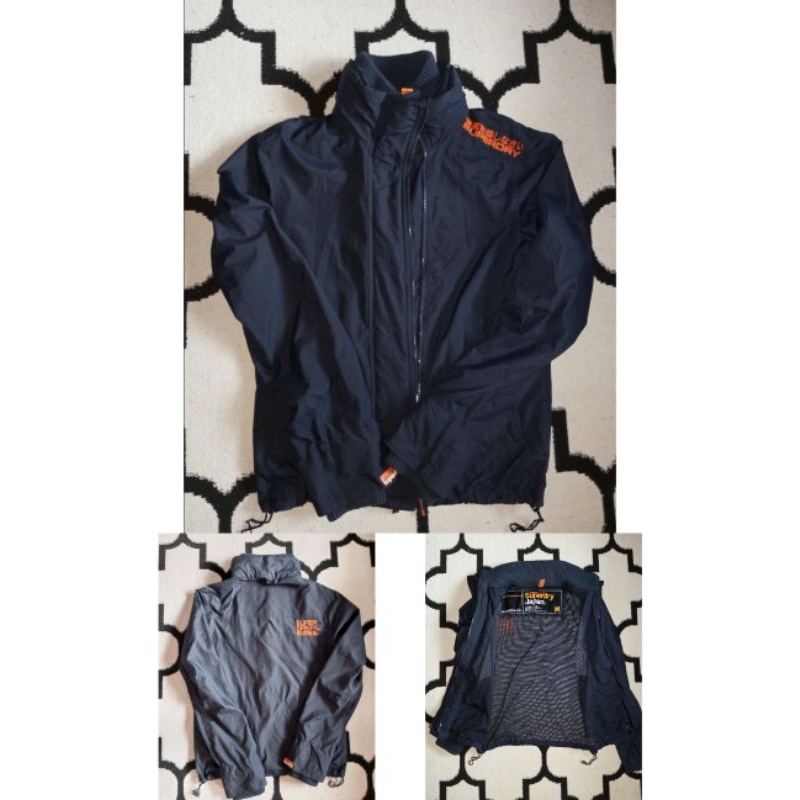 jaket gunung superdry ori second navy orange