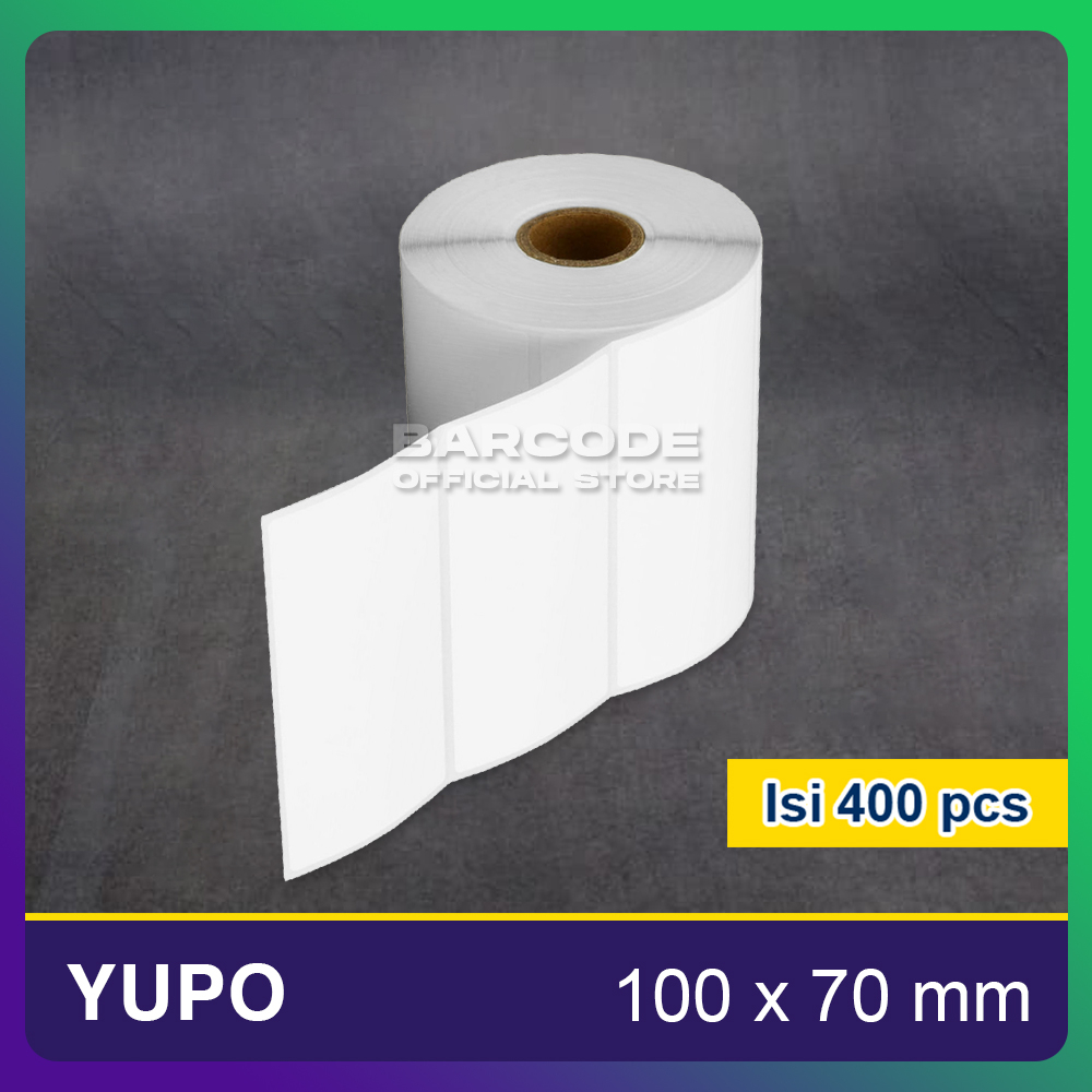 

Label Barcode Yupo 100mm x 70mm / 100x70 mm Kertas Sticker Anti Air Isi 400Pcs