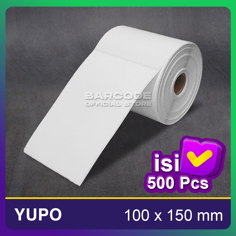 

Label Yupo 100x150mm / 100 x 150 / 100x150 mm Stiker Barcode Isi 500 Pcs