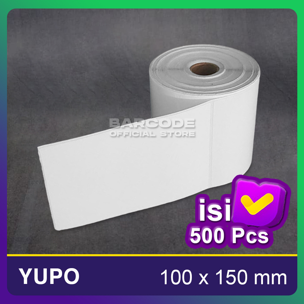 

Sticker Yupo 100x150 / 100 x 150mm Label Barcode 1 Line Isi 500Pcs