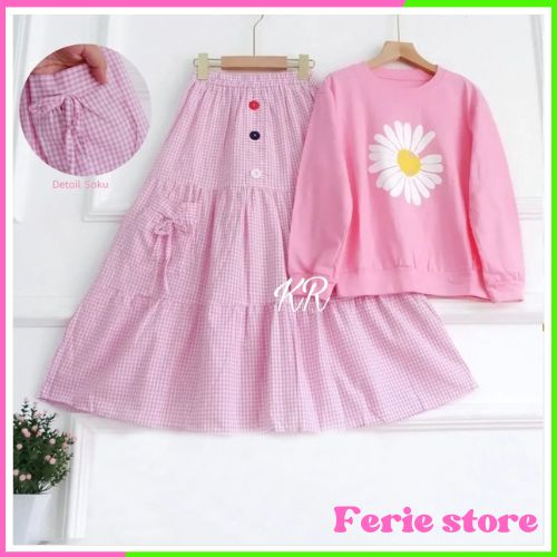 ST Baju Setelan Rok Anak Perempuan Muslimah Umur 2 3 4 5 6 7 8 9 10 11 12 Tahun Modern Trend Kekinia