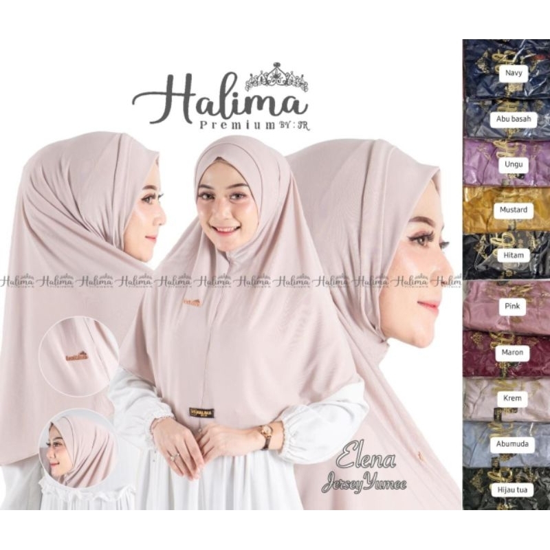 HALIMA _ HIJAB INSTAN ELENA BAHAN JERSI PREMIUM