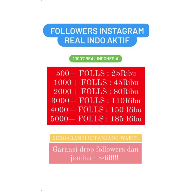followers instagram real aktif 100% Indonesia's people