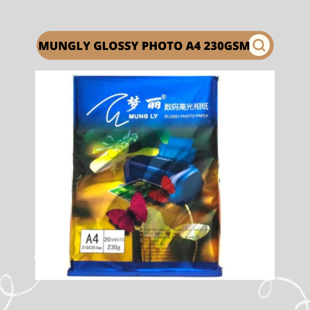 

MUNGLY GLOSSY PHOTO PAPER A4 230GSM