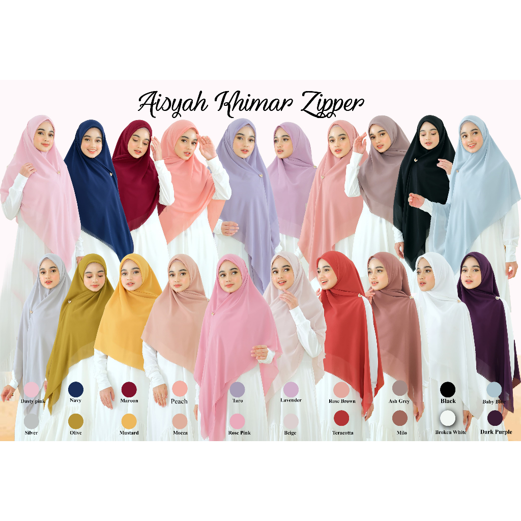 Khimar Syari Instan AISYAH BY MELZ HIJAB ORIGINAL - Resleting CERUTY MURAH REALPIC ORI 100%