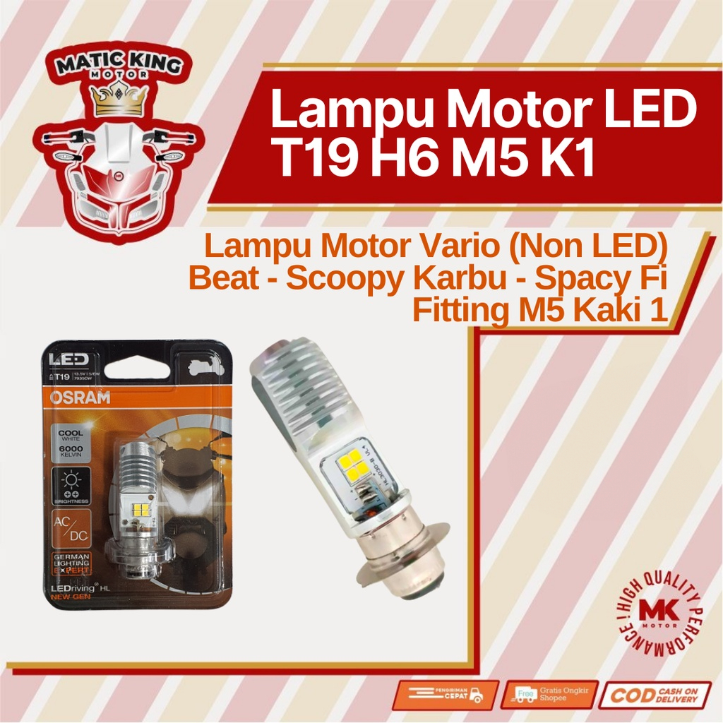 OSRAM Bohlam lampu LED Motor Beat Fi Scoopy Fi Spacy Fi  Mio M3 / Soul