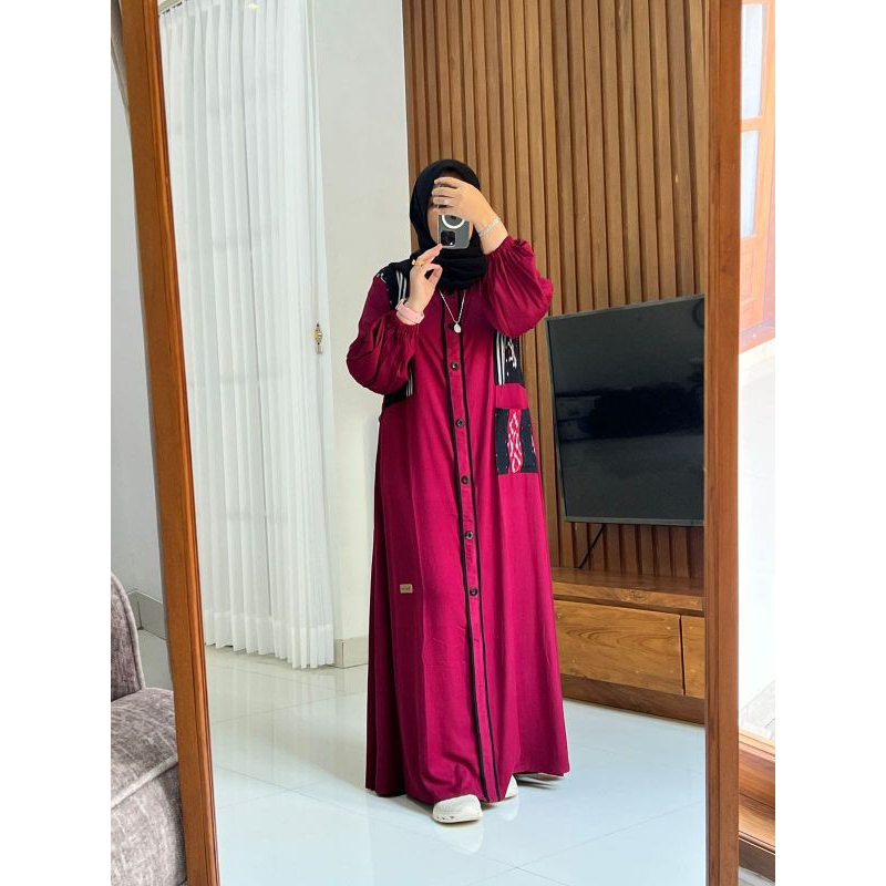 Dress Nadheefa terbaru/Anjanistore/gamis Twill UNIQLO/Nadheefa Store Ori/dress Nadheefa  Ori/Gamis t