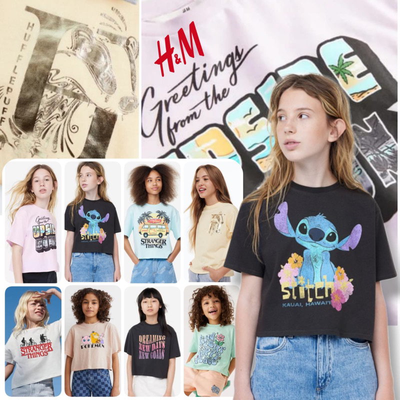 Kaos Crop Top HM anak perempuan 5-14Tahun