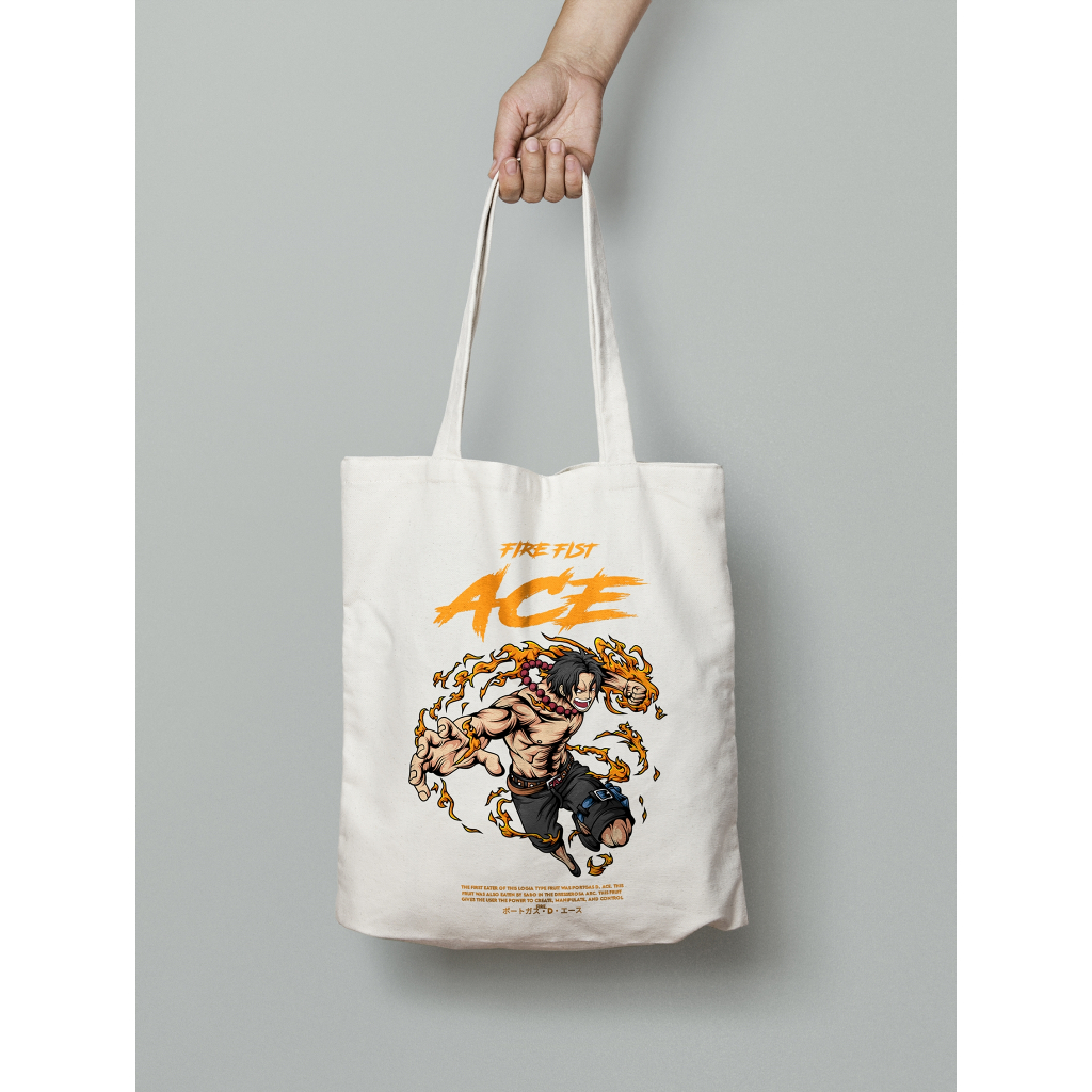 RK TOTEBAG CANVAS ONE PIECE / Totebag Anime one piece/Totebag Anime canvas costum souvenir