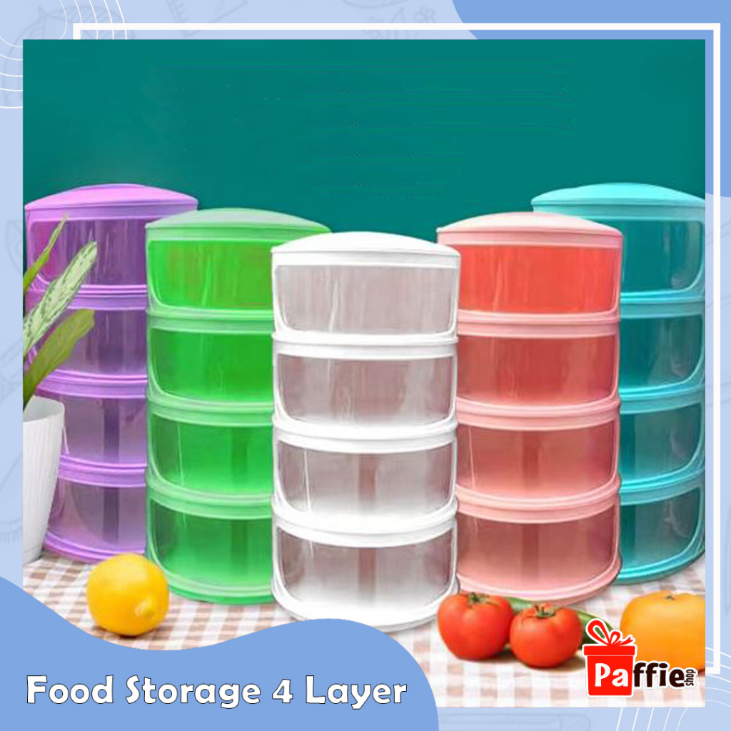 Food storage 4 layer wadah saji makanan susun dish cover tahan panas katering masak insulated sehat