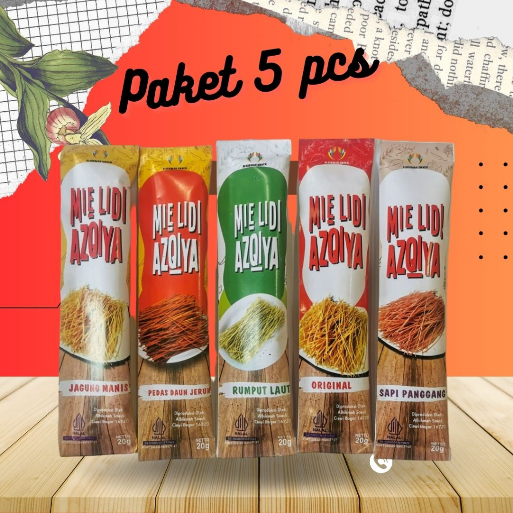 

Paket 5 pcs mie lidi azqiya varian rasa