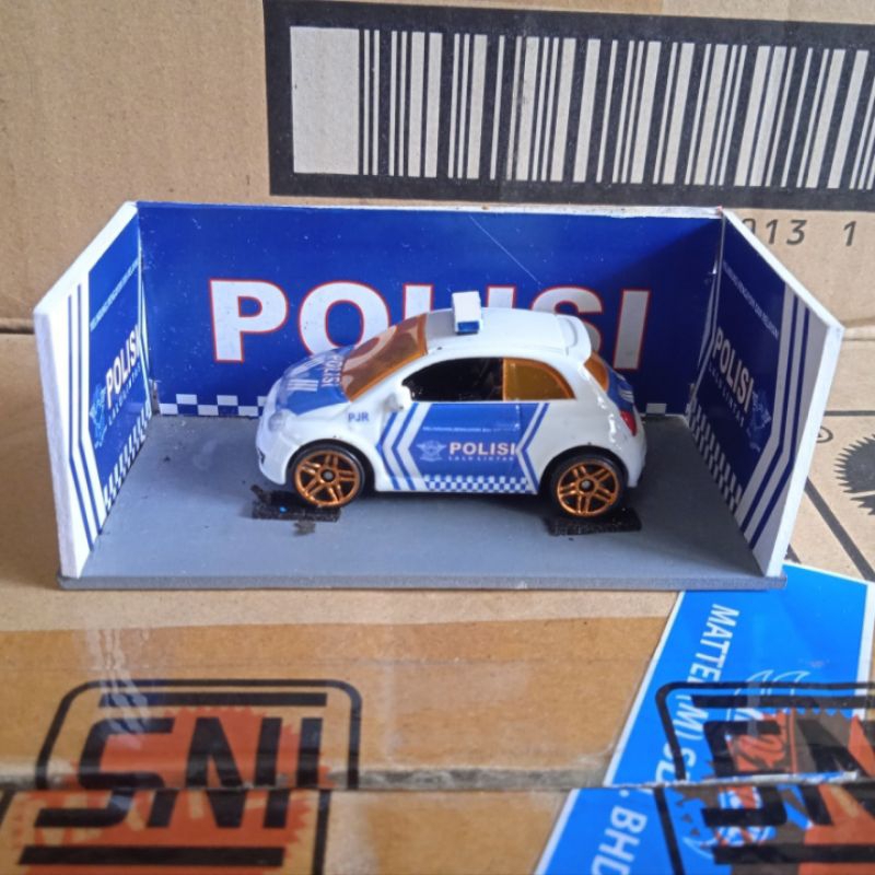 diecast custom hot wheels fiat 500 polisi Indonesia PJR police