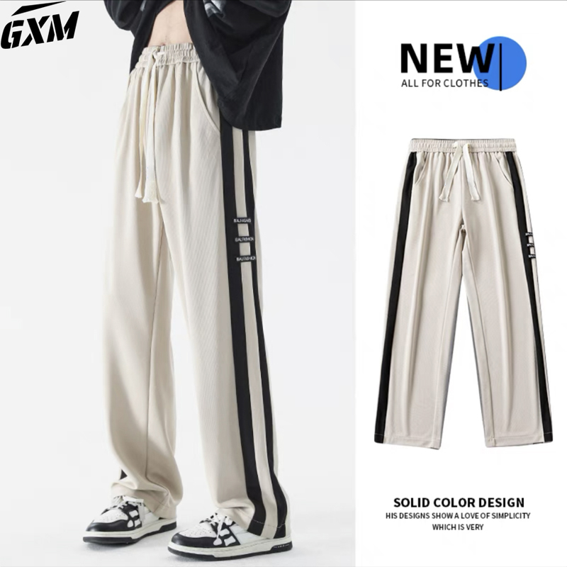 

2Xbtygneal Sakha Snack ) Celana Pinggang Karet Pria Putih Oversized Joger Classic Waffle Pants