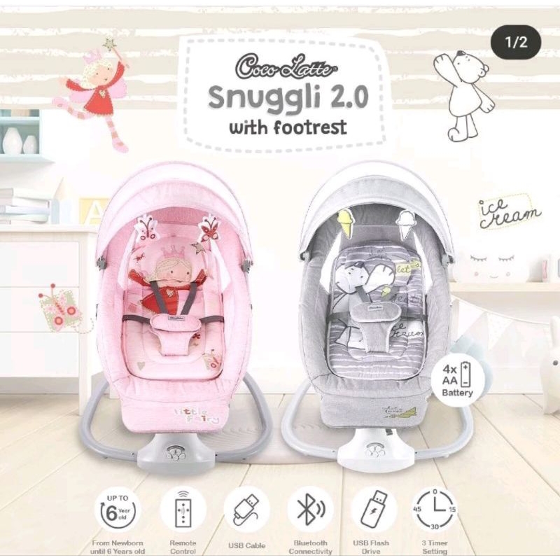 Cocolatte snuggli 2.0 with footrest / swing Bouncer Cocolatte Snuggli