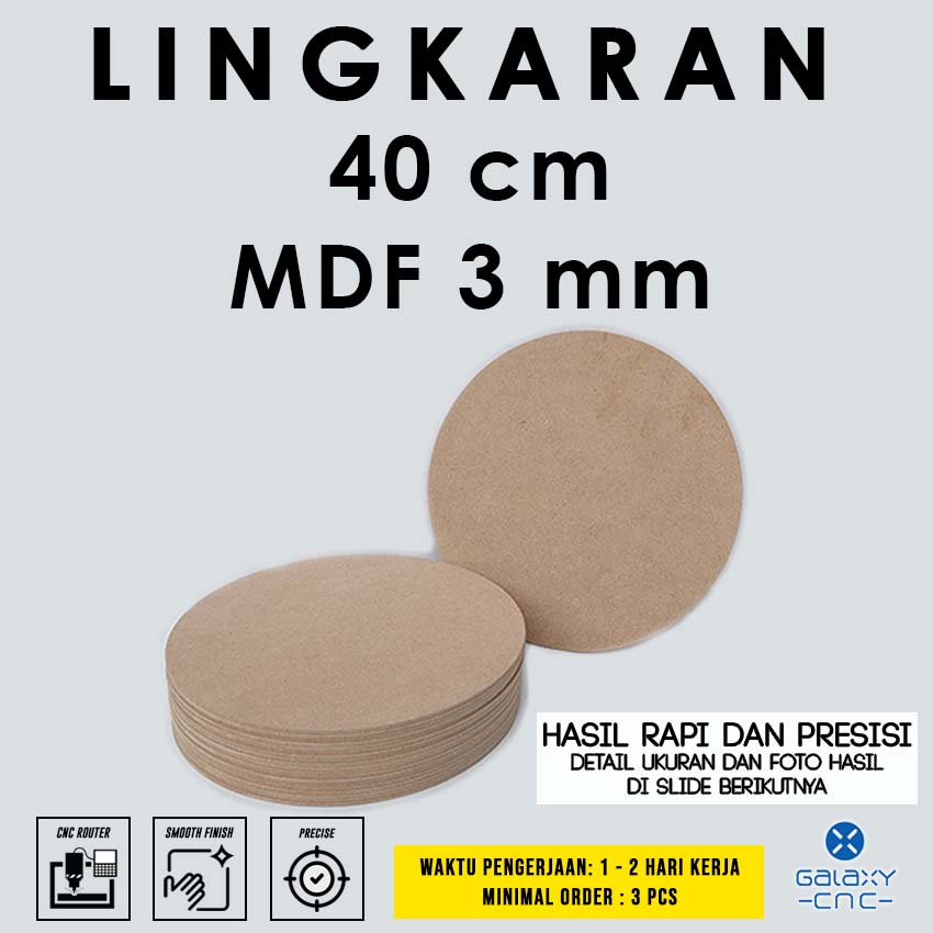 

Lingkaran 40 cm - MDF 3 mm - MDF board / papan MDF kayu