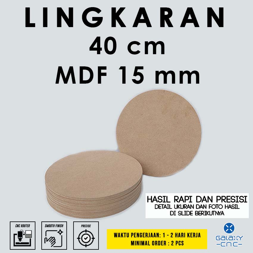 

Lingkaran 40 cm - MDF 15 mm - MDF board / papan MDF kayu