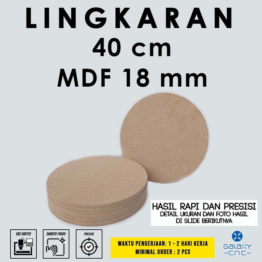 

Lingkaran 40 cm - MDF 18 mm - MDF board / papan MDF kayu