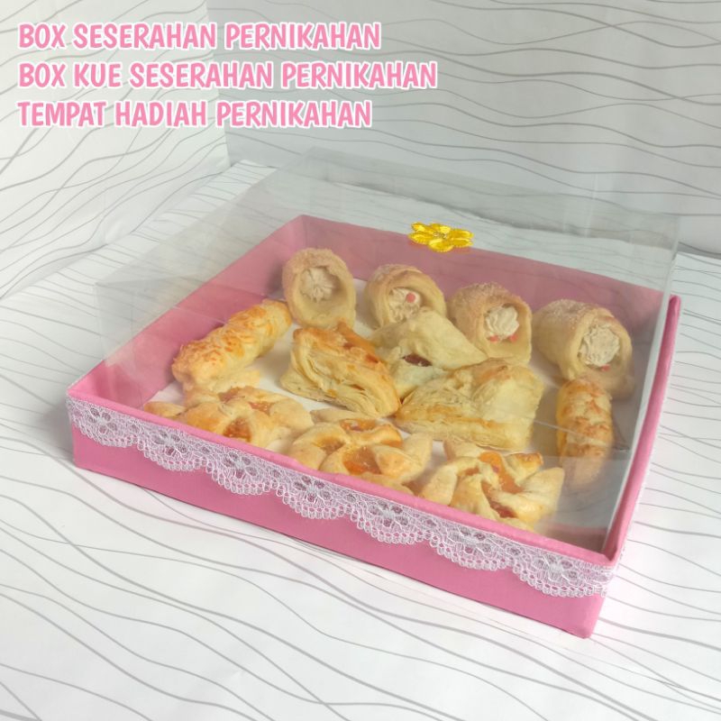 { PINK } Box kotak hantaran seserahan pernikahan tertutup mika satuan / box kotak kue hantaran seser
