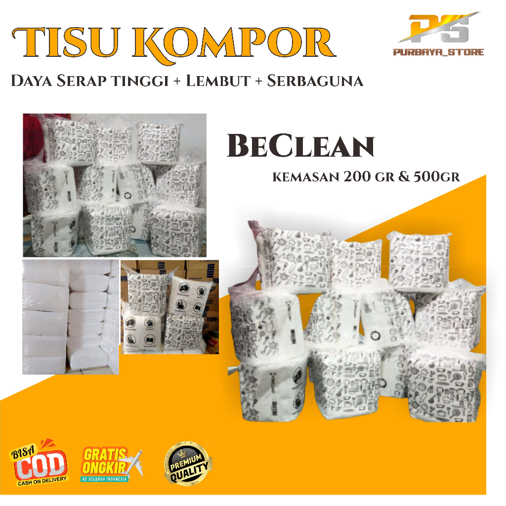 TISU KEMASAN 200-500 GRAM ~ Tisu Kompor Tisu Serbaguna Tisu Dapur 20x20 Ekonomis