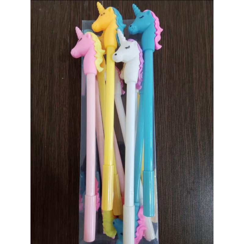 

Pen gel kepala karet bentuk kuda unicorn