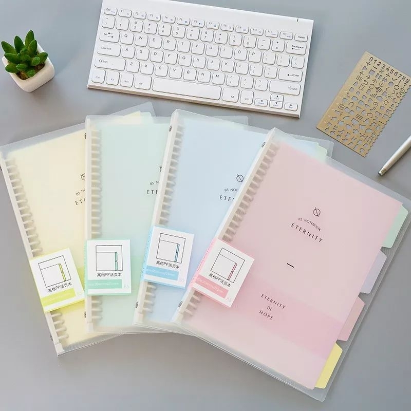 

Map Binder Buku Notebook Kampus B5 Cover Transparan Polos Ring Plastik Free Isi Kertas Bunder