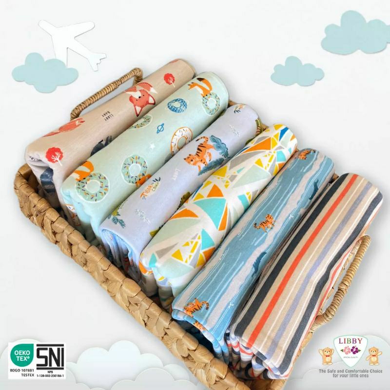 3 Pcs Bedong Bayi LIBBY Bedong Libby Boy Girl Libby Bedong Bayi Satuan Bedongan Bayi Lembut dan Halu