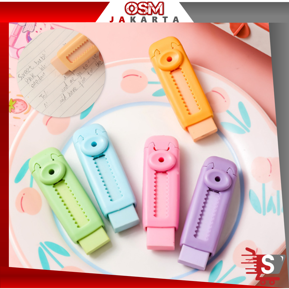 

OSM JKT S5998 Penghapus Mekanik / Hapusan Mekanik Warna Lucu Tidak Meninggalkan Serpihan / Sliding Eraser / Push Eraser / Eraser