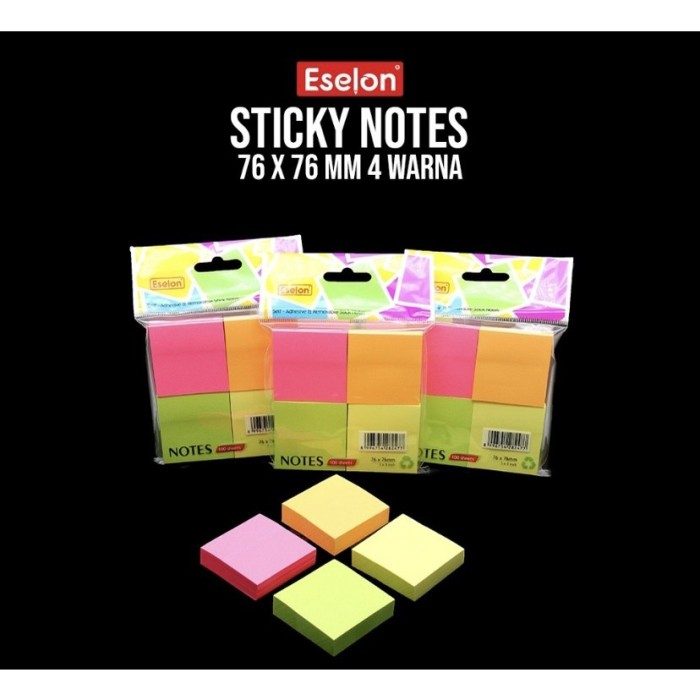 

stick note / post it / kertas memo eselon 4 warna uk 76x76mm