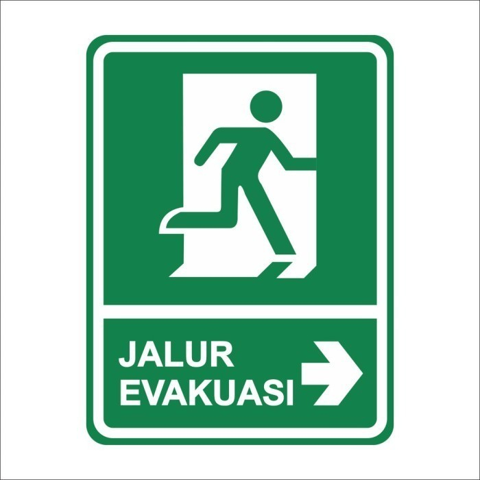 

Sign Stiker Jalur Evakuasi Sign Sticker Rambu Jalur Evakuasi Arah Kiri dan Kanan Rambu K3