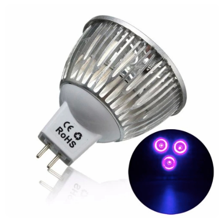 Bohlam Lampu LED Ultraviolet Untuk Tanaman MR16 3W Color Purple Light Flashlight Bulb Lamp