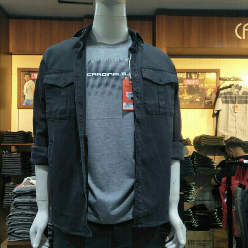 cardinal casual & jeans kemeja semi jaket casual pria original cardianal