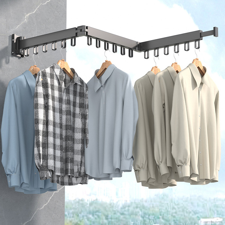 Jemuran Dinding Baju Folding Drying rack hanger aluminium jemuran Lipat Gantung Melipat Portabel Jem