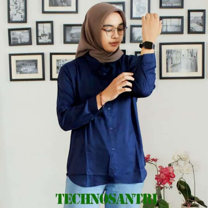 Kemeja Polos Bahan Rayon Uniqlo