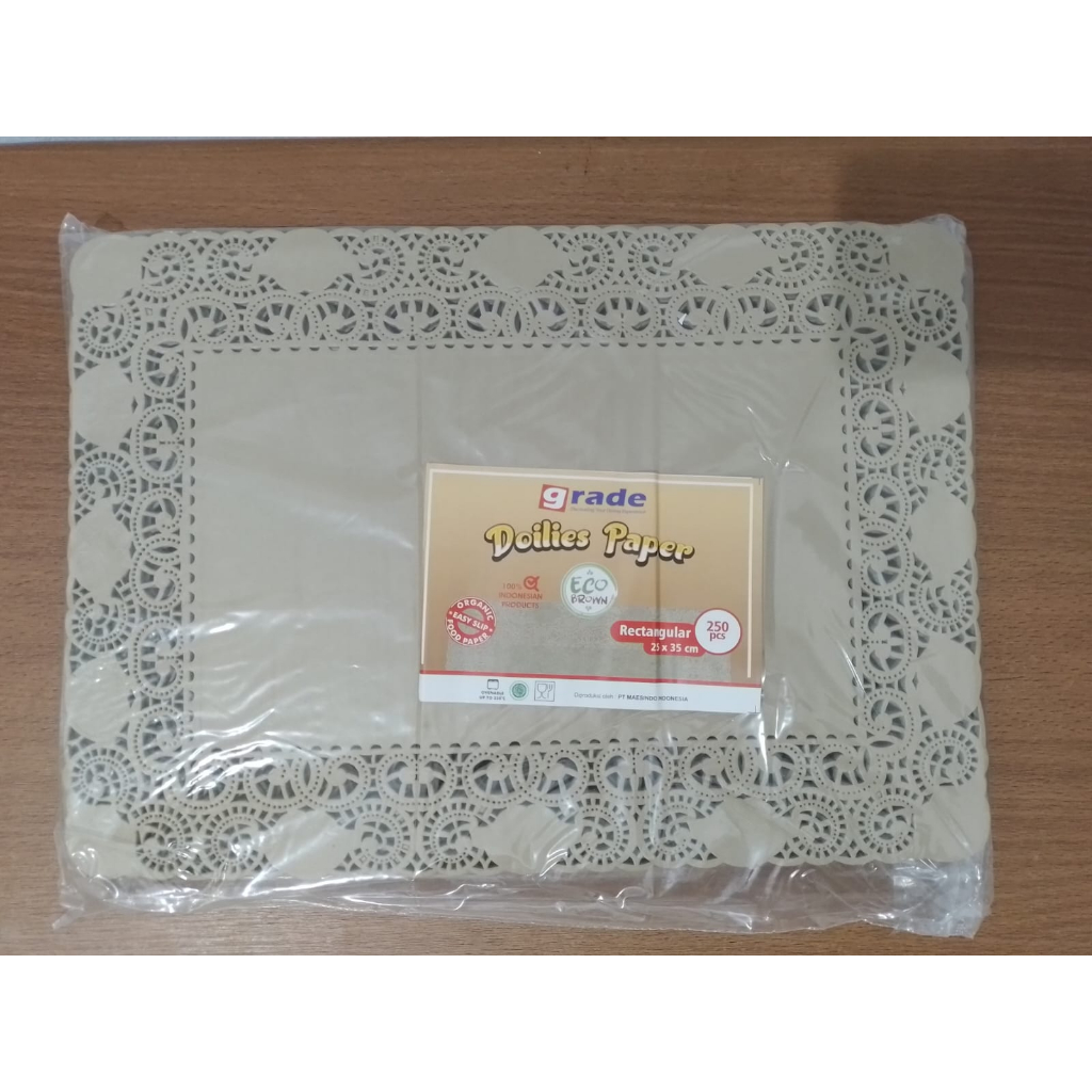 Doilies Paper Persegi Panjang Coklat 25x35 Grade