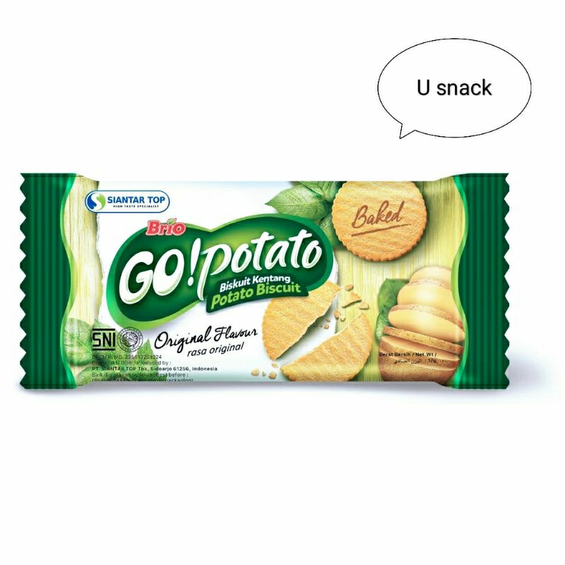 

Biskuit kentang Go!potato Siantar Top 1 pack isi 10 sachet