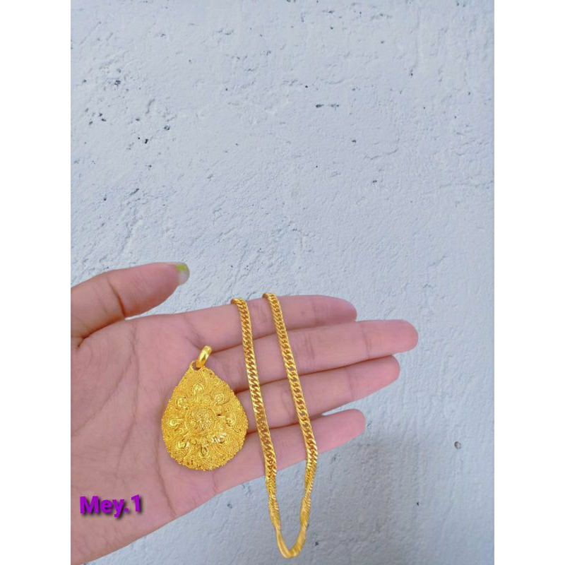 Kalung ovall ukir besar motif bali