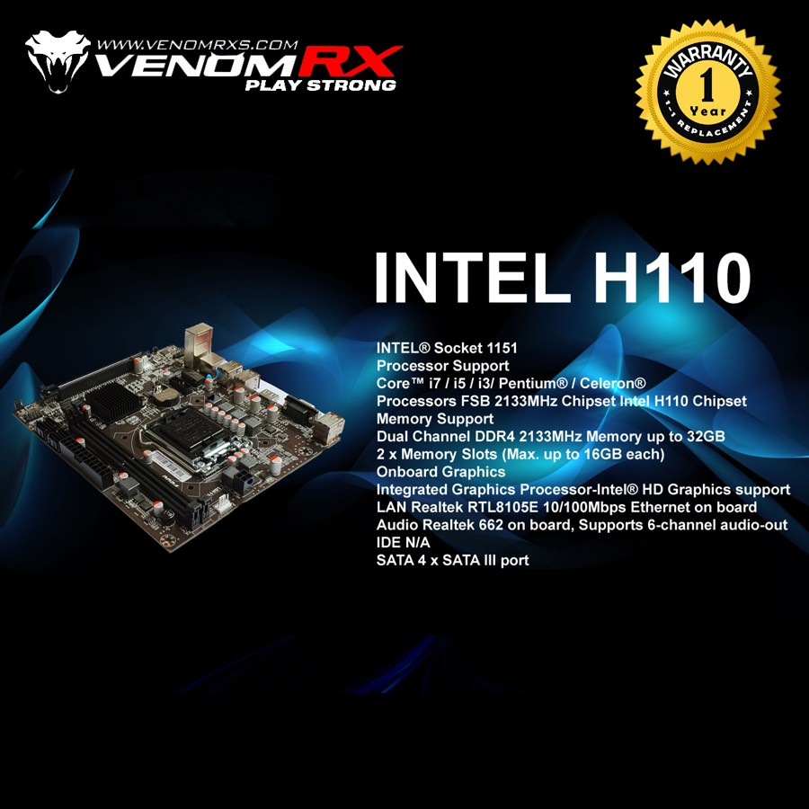 Motherboard VenomRX H110 M-ATX LGA1151