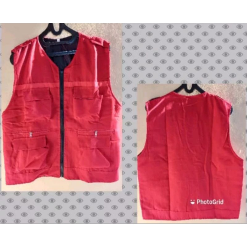 rompi merah polos#rompi ripstok merah