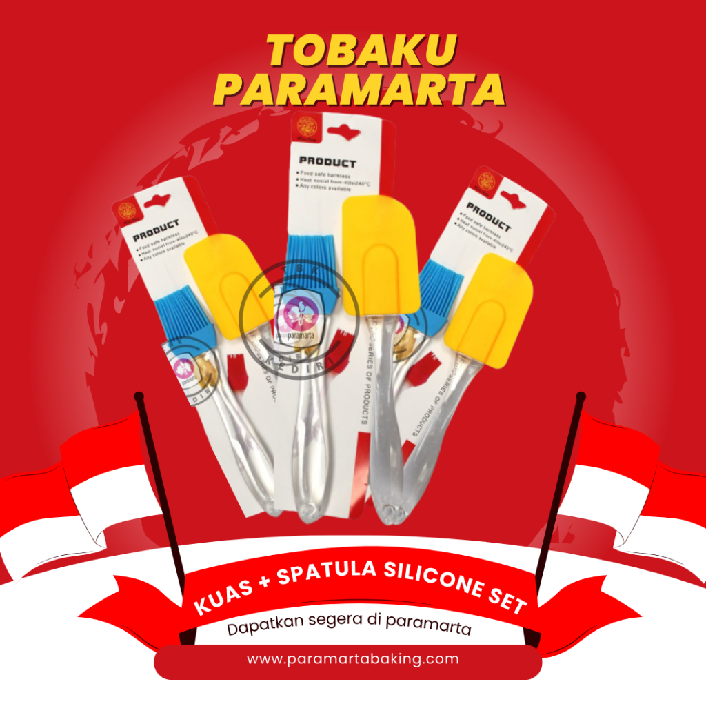 KUAS DAN SPATULA SET SILICONE SILIKON 2 PCS / KUAS SILICONE MURAH / SPATULA SILICONE MURAH / SPATULA